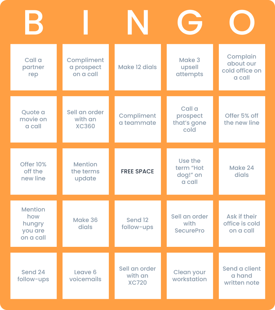 Sales Bingo - IncentivePilot